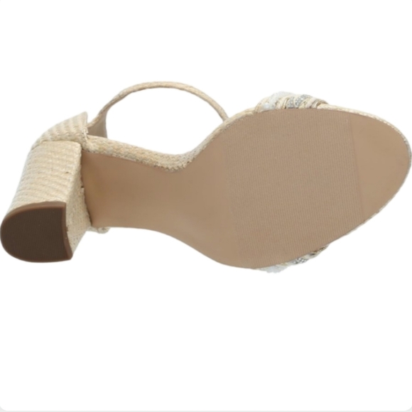 Madden Girl Bella Block Heel Sandals Size 7 Ivory Pearl Wedding Boho NEW - Picture 3 of 13